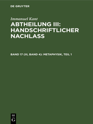 cover image of Metaphysik, Teil 1